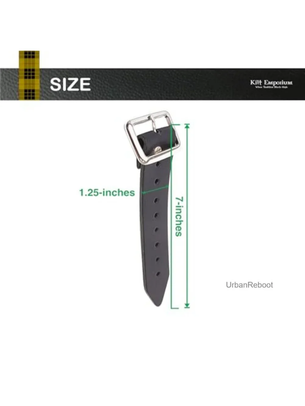 Genuine Leather Kilt Extension Straps with Metal Buckles 7-Inch Set of 3